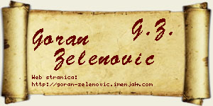 Goran Zelenović vizit kartica